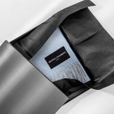 Love Stories - 100% Cashmere Scarf - Sky Blue & Grey - Heating & Plumbing London -